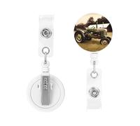 Enrouleur pour porte-badge rétractable robuste avec clip - Porte-badge pour photo de ferme - Pour infirmière, médecin, employés de bureau