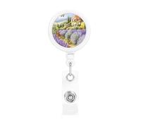 Enrouleur pour porte-badge rétractable romantique avec cordon en nylon de 55 cm, clip rotatif à 360°, pour bureau, école, hôpital