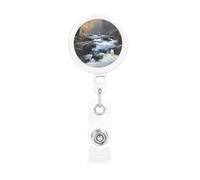 Enrouleur pour porte-badge rétractable romantique avec cordon en nylon de 55 cm, clip rotatif à 360°, pour bureau, école, hôpital