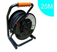 Enrouleur PRO de chantier 3G2.5 25m IP44 platine fixe (anti twist) - câble H07RN-F- 4 prises 16A - garantie 2 ans