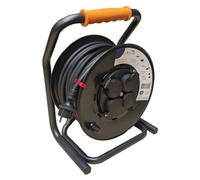 Enrouleur PRO de Chantier 3G2.5 40m IP44 Platine Fixe (Anti Twist) - Câble H07RN-F - 4 Prises 16A