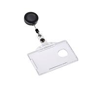 Enrouleur Rétractable 80 cm, Porte-badge PVC Rigide 54 x 85 mm, Lot de 10