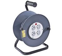 Enrouleur 4 Prises 2P+T 16A Vide à câbler + Coupe-Circuit - Orange - Zenitech