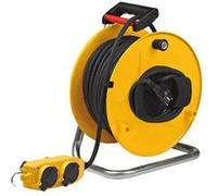 Brennenstuhl Enrouleur de câble Standard BT Pro avec rallonge supplémentaire et bloc mobile à 4 prises de courant (40m de câble H07RN-F 3G1,5, utilisation en extérieur, fabriqué en France)