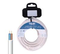 Enrouleur tubulaire H05VV-F 2 x 1,50 mm² blanc, 10 m, idéal pour les connexions électriques et les fournitures intérieures.