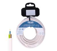 Enrouleur tubulaire H05VV-F 3G 1,00 mm² blanc, 50 m, idéal pour les connexions électriques et une utilisation en extérieur.