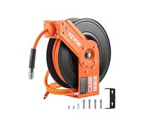 VEVOR Enrouleur tuyau air comprimé rétractable 9,53mm×15,24m 300PSI, tuyau 1,5m, support 180°