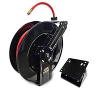 ENROULEUR TUYAU A AIR HYBRIDE ROBUSTE 3/8 x 20 M 300PSI+SUPPORT MURAL
