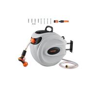 Enrouleur Tuyau Arrosage Mural Verrouillable Avec Support Pivotant à 180°40mx12mm