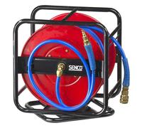 Senco Enrouleur de tuyau d'air 4000730 avec raccords 30 mètres pivotant à 360°