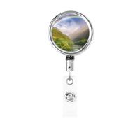 Enrouleurs de badge en métal rétractables avec porte-badge arc-en-ciel robuste pour employés de bureau, médecins, infirmières, avec clip de ceinture