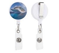 Enrouleurs de badge rétractables avec clip et porte-clés - Joli porte-badge décoratif pour infirmière - Pour employés de bureau, médecin, bateau de croisière