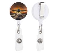Enrouleurs de badge rétractables avec clip et porte-clés - Joli porte-badge décoratif pour infirmière - Pour employés de bureau, médecin, avion militaire, atterrissage sur les pistes de l'armée de