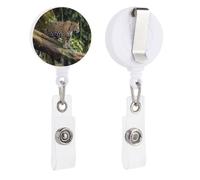 Enrouleurs de badge rétractables avec clip et porte-clés - Joli porte-badge décoratif pour infirmière - Pour employés de bureau, médecin, tigre