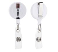 Enrouleurs de badge rétractables avec clip et porte-clés - Joli porte-badge décoratif pour infirmière - Pour employés de bureau, médecin, microphone vintage