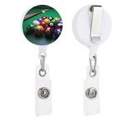 Enrouleurs de badge rétractables avec clip et porte-clés - Joli porte-badge décoratif pour infirmière, personnel de bureau, médecin, billard