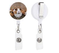 Enrouleurs de badge rétractables avec clip et porte-clés - Joli porte-badge décoratif pour infirmière, personnel de bureau, médecin, cochon d'Inde