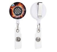Enrouleurs de badge rétractables avec clip et porte-clés - Joli porte-badge décoratif pour infirmière - Pour employés de bureau, médecin, cible de fléchettes