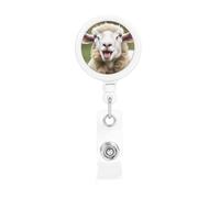 Enrouleurs de badge rétractables avec clip et porte-clés - Porte-badge amusant et mignon - Langue de mouton coquin - Porte-badge pour employés de bureau, médecin, infirmière