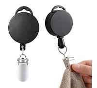Enrouleurs de Badge Rétractables Avec Clip | Support Serviette Extensible Antidérapant - Porte-Carte Enrouleur de Badge Rétractable - Pour maison, extérieur, camping-car, salle de bain, bureau, école,