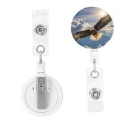 Enrouleurs de badge rétractables en forme d'aigle avec pince crocodile pour homme et femme, pour bureau, médecin, travailleur