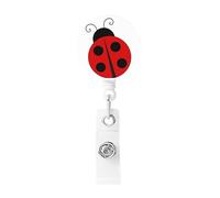 Enrouleurs de badge rétractables en forme de coccinelle avec porte-clés et clip - Porte-badge décoratif pour employés de bureau, médecin, infirmière