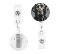 Enrouleurs de badge rétractables en forme de labrador noir avec pince crocodile, porte-badge d'identification pour homme et femme à suspendre pour médecin de bureau