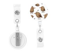 Enrouleurs de badge rétractables en forme d'oiseaux kiwis avec pince crocodile pour homme et femme - Pour bureau, médecin