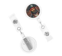 Enrouleurs de badge rétractables robustes avec clip - Enrouleur de badge décoratif pour infirmière, capitaine pirate, pour employés de bureau, médecin, infirmière