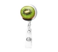 Enrouleurs de badge vert kiwi rétractable avec clip pour badge nom, porte-badge mignon, porte-étiquette pour homme et femme