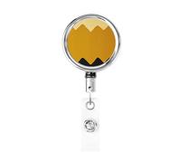 Enrouleurs de badges en métal rétractables avec clip de ceinture - Porte-badge robuste - Pour employés de bureau, médecins, infirmières - Jaune moutarde et noir