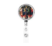 Enrouleurs de badges en métal rétractables pour Noël, fête de Noël, porte-badge, porte-nom, clips pour employés de bureau, médecins, infirmières, bobine de badge d'identification avec clip de ceinture