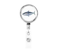 Enrouleurs de badges en métal rétractables - Thunnus - Porte-nom - Pour employés de bureau, médecins, infirmières - Avec clip de ceinture