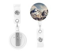 Enrouleurs de badges rétractables avec clip de ceinture pour président montagne, pour homme et femme, joli porte-badge pour médecin, travailleur, bureau
