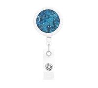 Enrouleurs de badges rétractables avec clip et porte-clés amusants et mignons, notes de musique bleues, porte-badge pour employés de bureau, médecin, infirmière