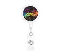 Enrouleurs de badges rétractables avec clip et porte-clés amusants et mignons, notes de musique, porte-badge pour employés de bureau, médecin, infirmière