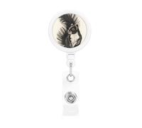 Enrouleurs de badges rétractables avec clip et porte-clés - Porte-badge amusant et mignon - Pour employés de bureau, médecins, infirmières