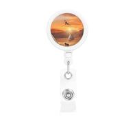 Enrouleurs de badges rétractables avec clip et porte-clés - Porte-badge amusant et mignon - Tribus amérindiennes - Porte-badge pour employés de bureau, médecin, infirmière