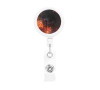 Enrouleurs de badges rétractables avec clip et porte-clés - Porte-badge amusant - Flamme de feu - Fumée - Porte-badge pour employés de bureau, médecins, infirmières