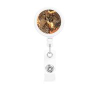 Enrouleurs de badges rétractables avec clip et porte-clés - Porte-badge amusant - Motif guépard - Pour employés de bureau, médecins, infirmières