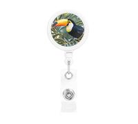 Enrouleurs de badges rétractables avec porte-clés - Enrouleurs de badge d'infirmière - Léger et robuste - Avec clip - Toucan - Pour employés de bureau, enseignants, cadeaux