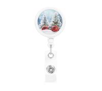 Enrouleurs de badges rétractables en forme de boules d'arbre de Noël - Porte-badge robuste avec clips pour porte-nom - Pour employés de bureau, médecins, infirmières - Avec clip de ceinture