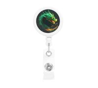 Enrouleurs de badges rétractables et robustes en forme de dragon chinois avec clips pour nom, employés de bureau, médecins, infirmières, avec clip de ceinture