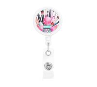 Enrouleurs de badges rétractables pour cosmétiques aquarelle, porte-nom, porte-nom, porte-nom, pour employés de bureau, médecin, infirmière, bobine de badge d'identification avec clip de ceinture et