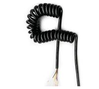 Enroulez la ligne souple de ressort courbée autour 20AWG 5 Core Telescopic Spiral Cord Copper Core Spring Wire Elastic Shrinkable Power Extension Cable(Stretch 1.25 meter)