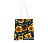 ENRPTY Beau sac fourre-tout en toile avec imprimé tournesol réutilisable pour un usage quotidien, shopping, voyage