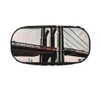 ENRPTY Brooklyn Bridge S Imprimée avec compartiments à fermeture éclair Trousse à crayons Portable Sac de rangement cosmétique