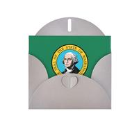 ENRPTY Cartes de remerciement en papier nacré avec enveloppes et autocollants Motif drapeau de Washington