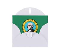 ENRPTY Cartes de remerciement en papier nacré avec enveloppes et autocollants Motif drapeau de Washington