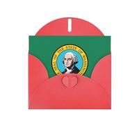 ENRPTY Cartes de remerciement en papier nacré avec enveloppes et autocollants Motif drapeau de Washington